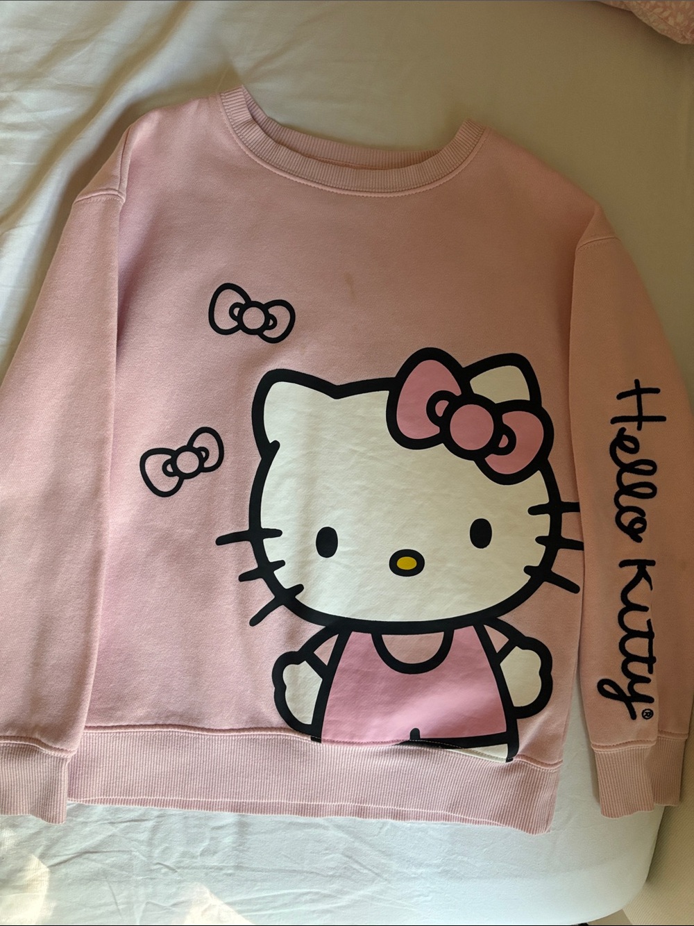 Hello Kitty Light Pink Graphic Crewneck Sweatshirt